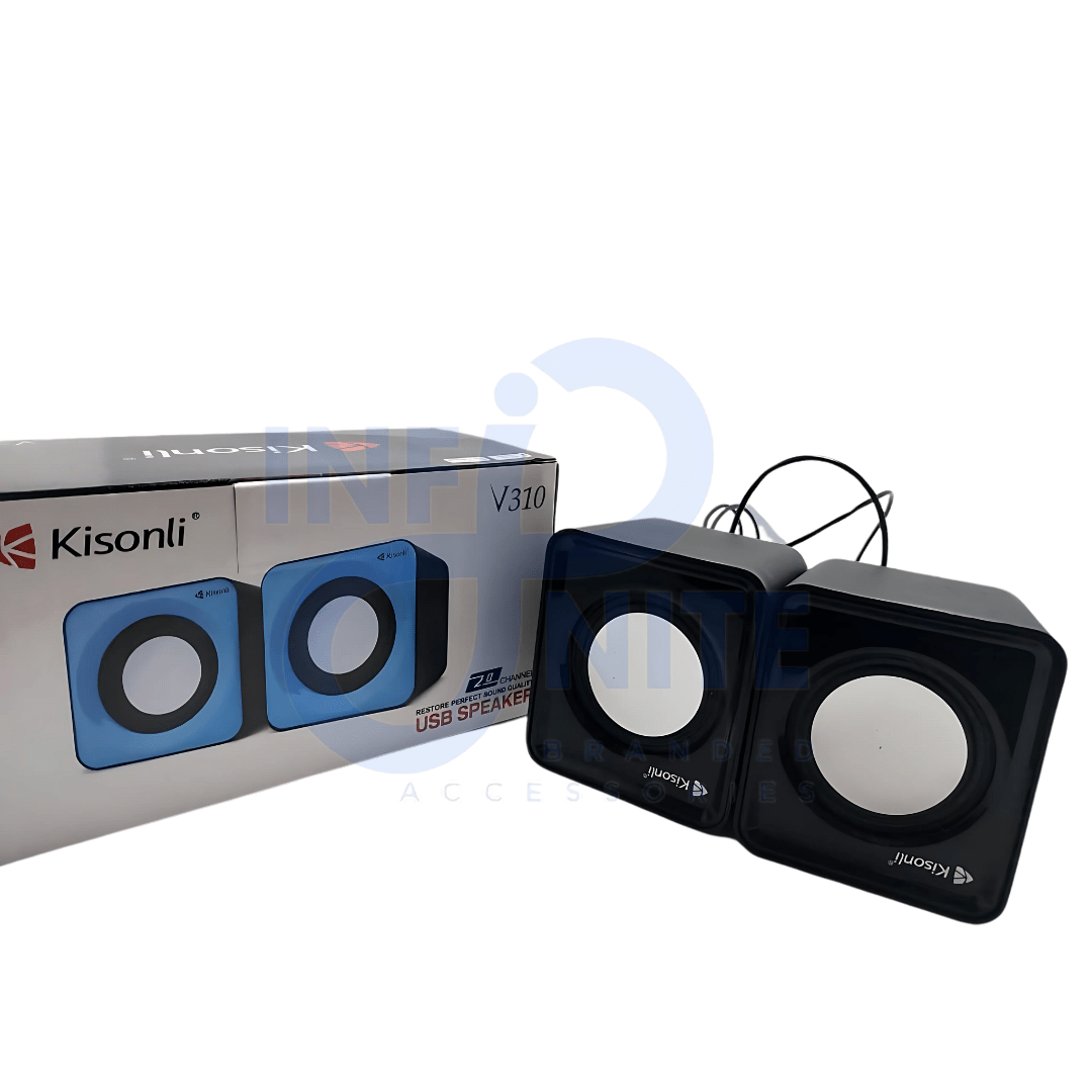 Kisonli v310 Stereo Computer Speakers - 6W Powerful Sound, USB Powered, Compact & Portable, Assorted Colors, Perfect for Desktops, Laptops, Gaming, Music - infinite branded accessories