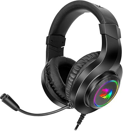 Redragon Hylas H260 RGB Gaming Headset with Microphone, Wired, Compatible with Xbox One, Nintendo Switch, PS4, PS5, PCs, Laptops and Nintendo Switch