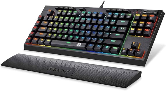 Redragon K588 Broadsword RGB Mechanical Gaming Keyboard (Blue Switches Programmable Keys Macro Recording TKL USB Type USB-C Detachable Cable)