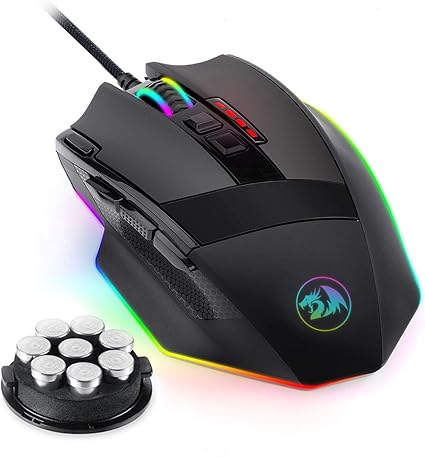 Redragon M801 Gaming Mouse, RGB PC Gaming Mouse MMO with 9 Programmabl ...