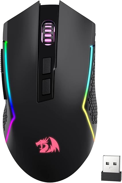 Redragon M693 Wireless Bluetooth Gaming Mouse, 8000 DPI Wired/Wireless Gamer Mouse w/ 3-Mode Connection, BT & 2.4G Wireless, 7 Macro Buttons, Durable Power Capacity and RGB Backlight for PC/Mac/Laptop