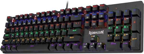 Redragon K608 Valheim Mechanical Gaming Keyboard, Tactile Brown Switch, 104 Keys, LED Rainbow Backlit, Wired, Full-Key Rollover, Ergonomic, for Office and Gaming, US QWERTY