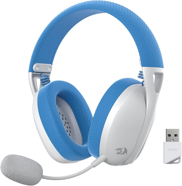 Redragon H848 Wireless Gaming Headset - Lightweight - 7.1 Surround Sound - 40MM Drivers - Detachable Microphone - Multi Platforms for PC, PS5/4/3, Switch, Mobile