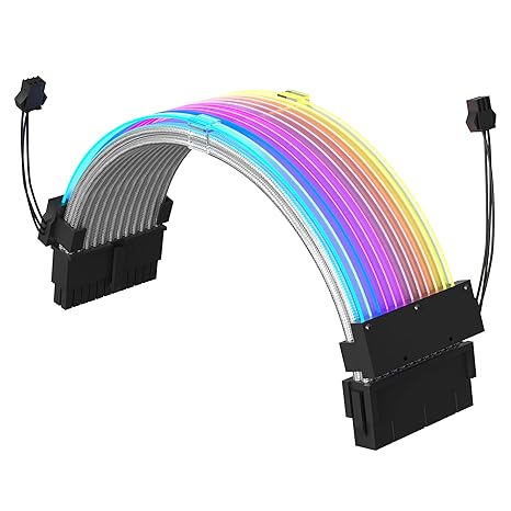 Redragon 24 Pin ATX ARGB Power Supply Extension Cable for Motherboards
