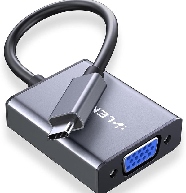 LENTION USB C to VGA Cable Adapter,Type C to VGA Monitor Converter Compatible 2023-2016 MacBook Pro 13/15/16,New Mac/MacBook Air/Surface,iPad Chromebook,Galaxy,Dell XPS,Phone,More(1080VGA, Space Grey)