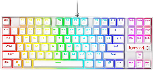 Redragon K552 Mechanical Gaming Keyboard 60% Compact 87 Key Kumara Wired Cherry MX Blue Switches Equivalent for Windows PC Gamers