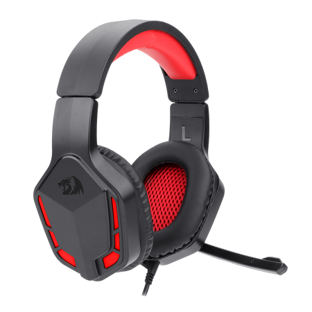 Redragon H220 THEMIS Wired Gaming Headset, Stereo Surround-Sound, Noise Cancelling Over-Ear Headphones with Mic, Volume Control, Red LED Light, Compatible with PC, PS4/3, Xbox One and Nintendo Switch