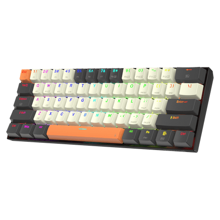 Redragon K644 CGO/GG 65% 3-Mode Wired/Wireless RGB Gaming Keyboard, 61 Keys Hot-Swappable Compact Mechanical Keyboard w/Upgrade Hot-Swap PCB Socket & Creative 1.2X Larger Size, Quiet Red Linear Switch