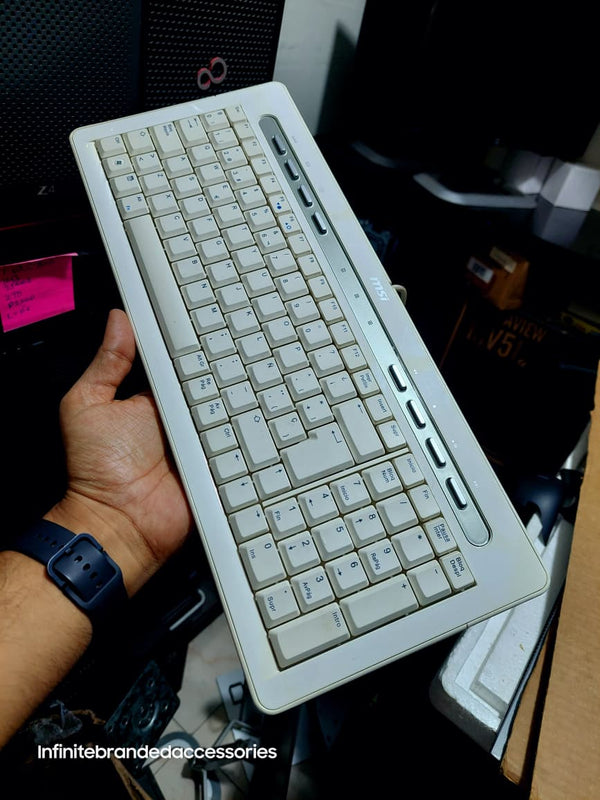 MSI ES300MU Wired USB Keyboard - White | Multimedia & Internet Keys | Tested & Working (Used)