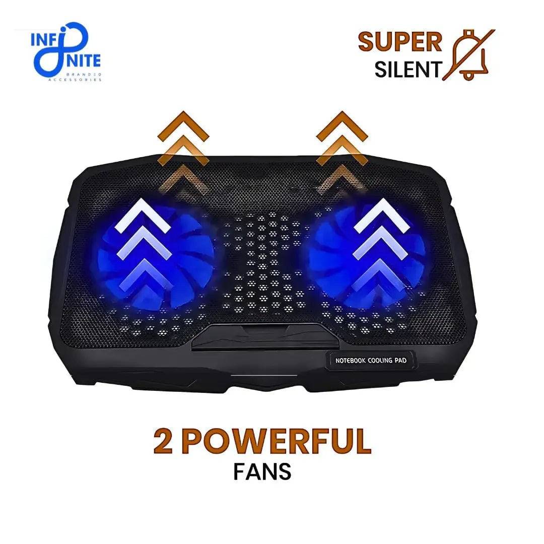Axotic Laptop Cooling Pad Turbo Cooling pad for laptop – 2 Fans - Infinite Branded Accessories
