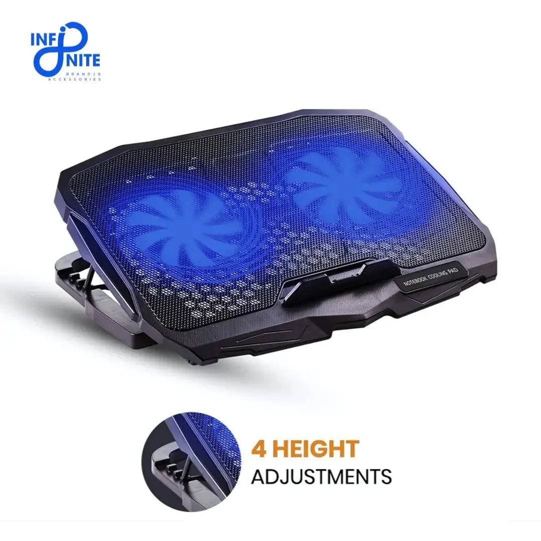 Axotic Laptop Cooling Pad Turbo Cooling pad for laptop – 2 Fans - Infinite Branded Accessories