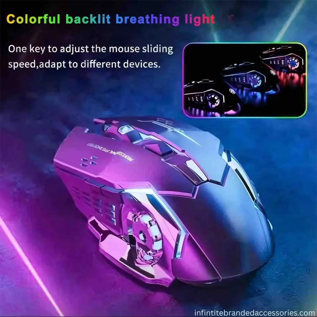 Colorful RGB backlit wired mouse with noise-free button clicks for PC and tablet