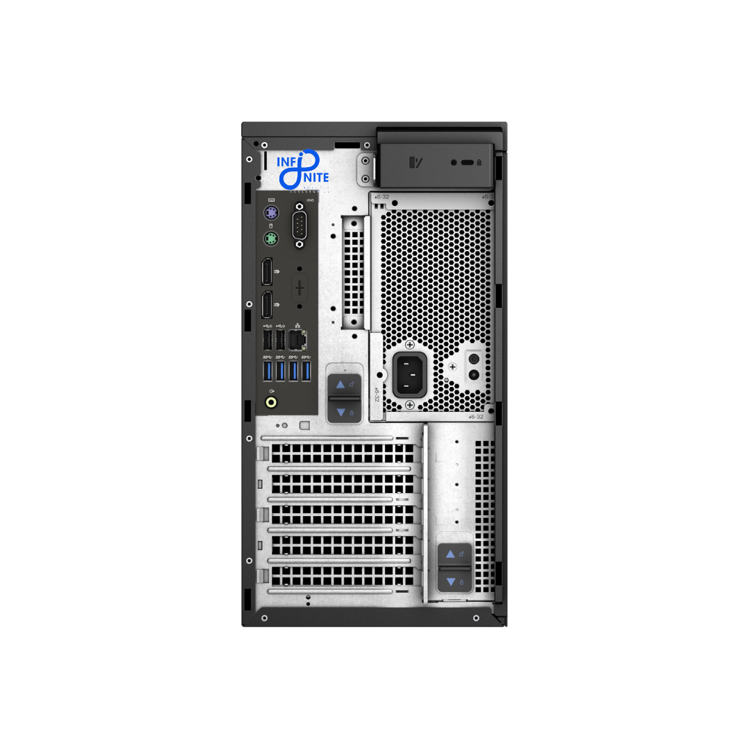 Dell Precision 3630 Tower PC with Intel Xeon Processor – Back View