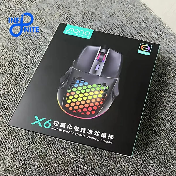 Gaming Ultra Lightweight Honeycomb Shell Wired Gaming Mouse with LED Changeable Backlight - Infinite Branded Accessories