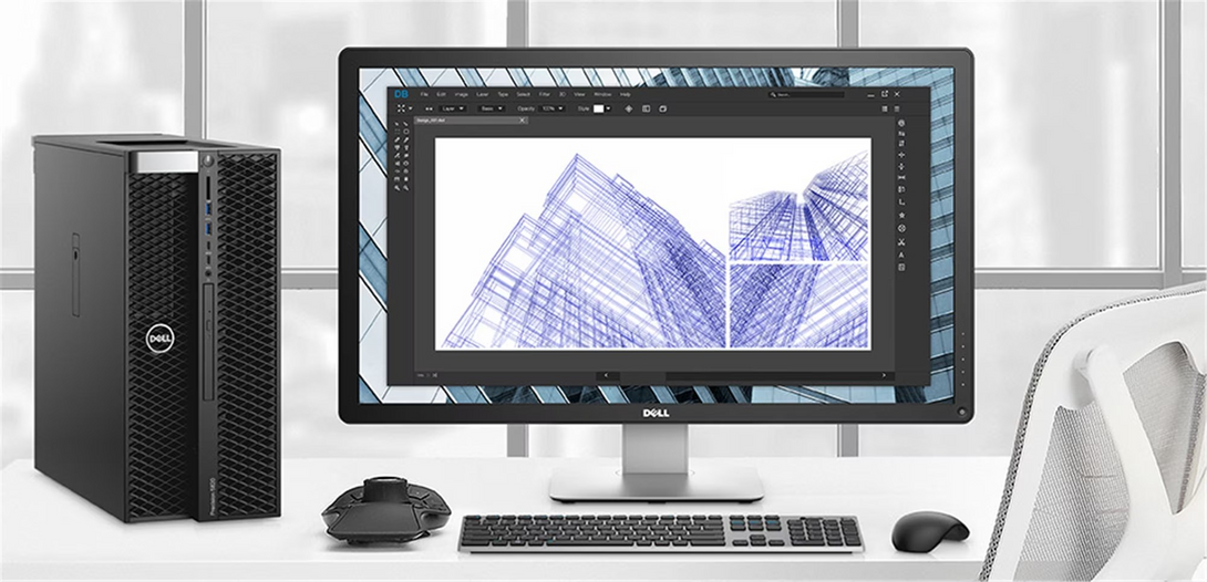 Dell 5820 workstation setup for video editing and design professionals