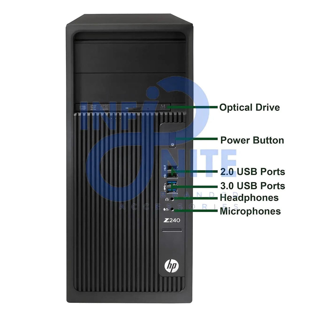 HP Z240 Tower Computer Workstation PC, Intel Core i5 (Refurbished) - Infinite Branded Accessories