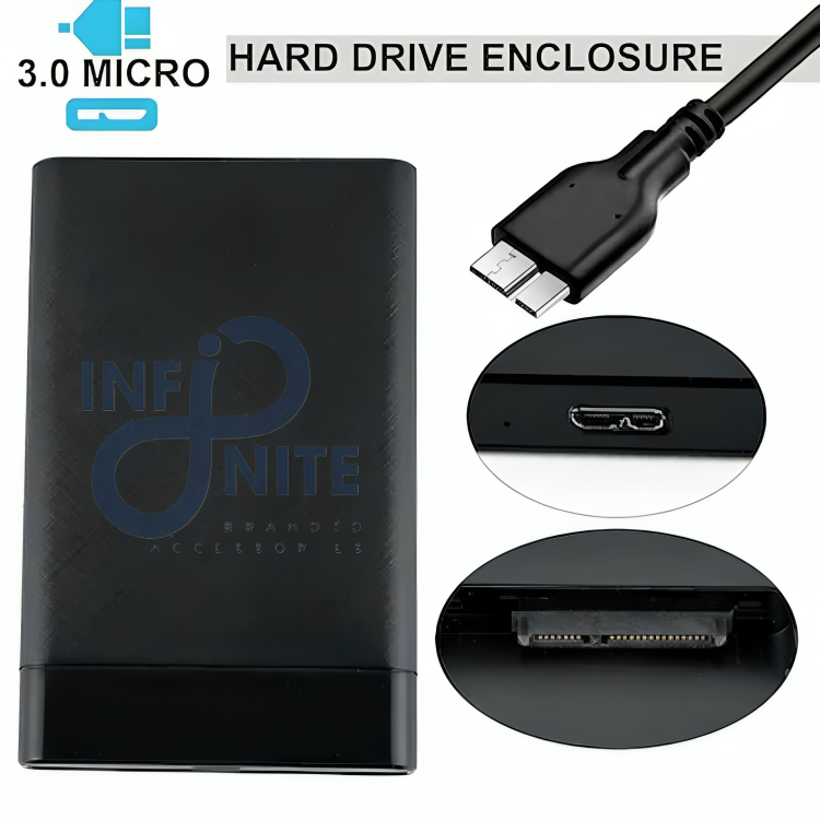 Tool-free installation external hard drive case with driverless support