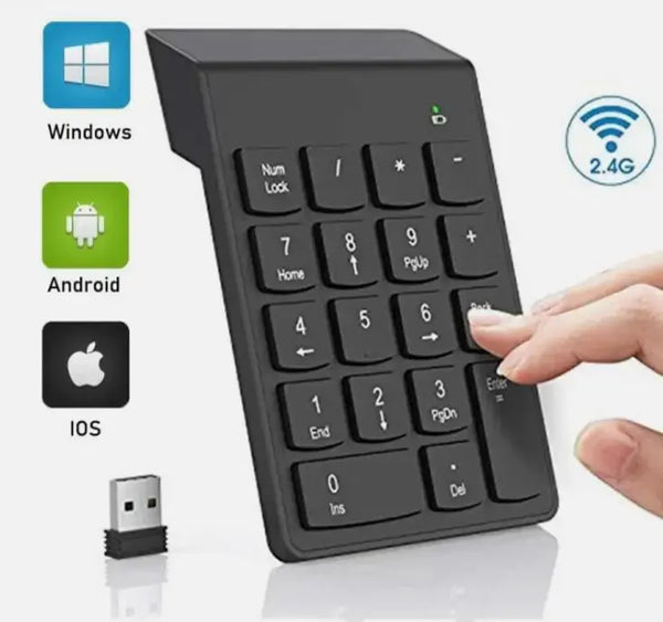 Mini Numeric wireless keypad plug and play 2.4GHz 18 keys Pad - Infinite Branded Accessories