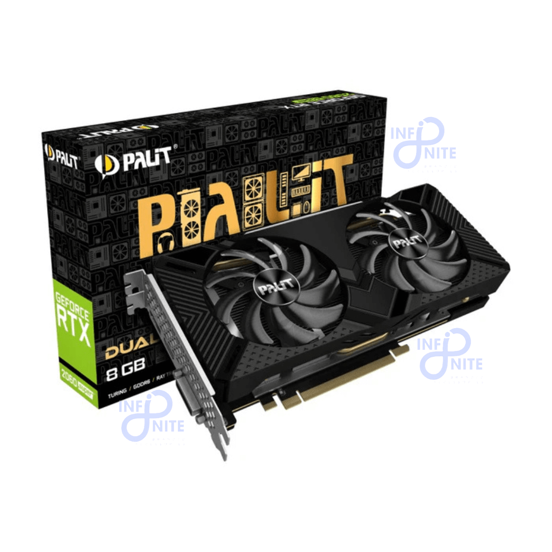 Palit GeForce RTX 2060 SUPER Dual 8GB graphics card – dual fan GPU with 256-bit memory interface, powerful performance for gaming and content creation