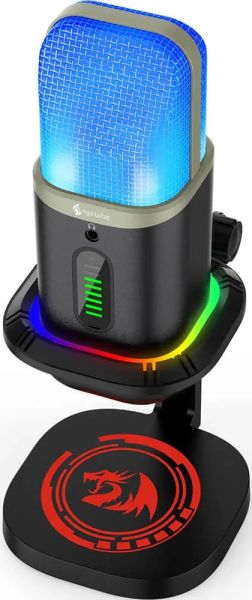 REDRAGON ECHOWAVE GM305 USB RGB Gaming PC Streaming Microphone For Computer Laptop Cardioid Condenser Recording Desktop Mic Mute