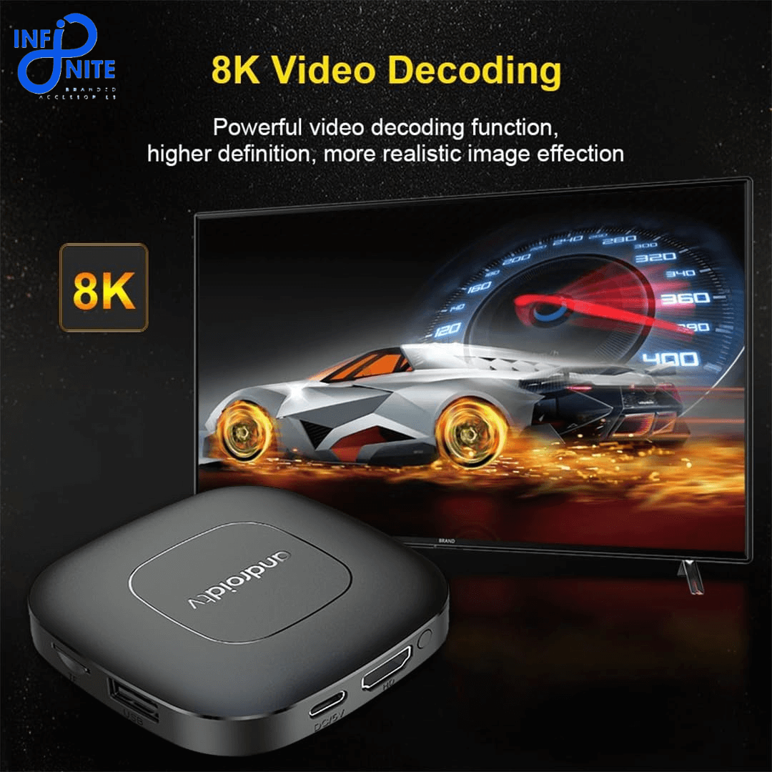 T1 Android 14 TV Box supporting 8K video playback for cinematic visuals