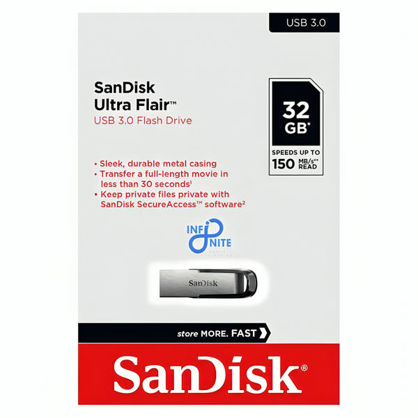 SanDisk Ultra Flair 32GB USB Flash Drive – Compact, Portable Storage Solution for Fast Data Transfer and Reliable File Backup